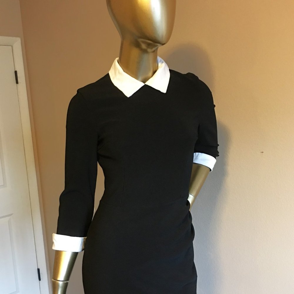 THE PRETTY DRESS COMPANY "Uma" Contrast Collar Pencil Dress     UK 8 = US size 4 - Picture 3 of 14